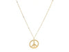 14k Yellow Gold with Peace Symbol Pendant