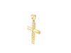 14k Yellow Gold Reversible Textured Cross Pendant