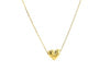 14k Yellow Gold Chain Necklace with Sliding Puffed Heart Charm