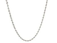 14k White Gold Solid Diamond Cut Rope Chain (2.00 mm)