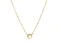14k Yellow Gold 17 inch Necklace with Round White Topaz
