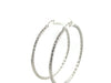 Hoop Earrings with Twist Texture in Sterling Silver(50mm)