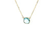 14k Yellow Gold 17 inch Necklace with Cushion Blue Topaz
