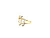 14k Two Tone Gold Crossover Ring with Textured Leaves