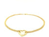 10k Yellow Gold Double Rolo Chain Anklet with an Open Heart Station
