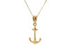 14k Yellow Gold Cable Chain with Anchor Pendant