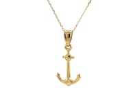 14k Yellow Gold Cable Chain with Anchor Pendant