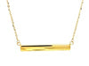 14k Yellow Gold Chain Necklace with a Shiny Flat Bar