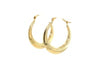 14k Yellow Gold Round Rope Texture Hoop Earrings
