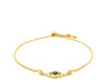 14k Yellow Gold Adjustable Evil Eye Bracelet