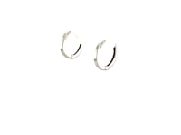 14k White Gold Petite Polished Round Hoop Earrings