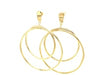 14k Yellow Gold Post Earrings with Open Polished Circle Dangles