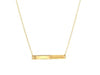 14k Yellow Gold Smooth Flat Horizontal Bar Style Necklace