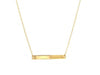 14k Yellow Gold Smooth Flat Horizontal Bar Style Necklace