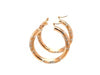 14k Rose Gold Fancy Diamond Cut Hoop Earrings (25mm Diameter)