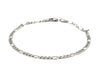 14k White Gold Solid Figaro Bracelet (2.60 mm)