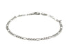 2.6mm 14k White Gold Figaro Anklet