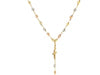 14k Tri-Color Gold Rosary Chain Necklace