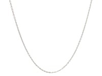 14k White Gold Oval Cable Link Chain (0.97 mm)