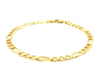 4.5mm 14k Yellow Gold Solid Figaro Bracelet
