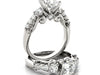 14k White Gold 3 Stone Antique Design Diamond Engagement Ring (1 3/4 cttw)