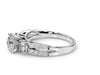 14k White Gold Split Shank 3 Stone Round Diamond Engagement Ring (2 cttw)