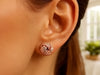 14k Rose Gold Love Knot with Ridge Texture Earrings