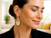 14k Two-Tone Gold Graduated Open Double Teardrop Earrings