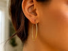 14K Yellow Gold Polished Long Marquise Motif Earrings