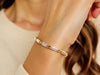 14k Two-Tone Gold Fancy X Line Bracelet (4.80 mm)