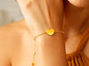 14k Yellow Gold Adjustable Heart Bracelet (0.90 mm)