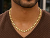 14k Yellow Gold Mens Necklace with Track Design Links (5.00 mm)