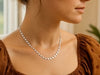 14k White Gold Necklace with Polished Circles