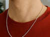 14k White Gold Solid Diamond Cut Rope Chain (1.40 mm)