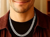 Rhodium Plated Sterling Silver Curb Style Chain (8.40 mm)