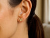 14K Yellow Gold Yours Truly Initial W Stud Earrings