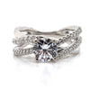 Ritani White 14 Karat Gold Diamond Engagement Ring Mounting Size 6.5 * - Diamond Designs