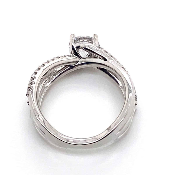 Ritani White 14 Karat Gold Diamond Engagement Ring Mounting Size 6.5 * - Diamond Designs