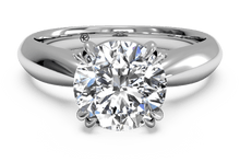  Ritani White 14 Karat Gold Solitaire Engagement Ring Mounting Size 5.5 * - Diamond Designs