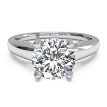  Ritani White 14 Karat Gold Solitaire Engagement Ring Mounting Size 6.5 * - Diamond Designs