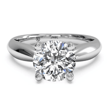  Ritani White 14 Karat Gold Solitaire Engagement Ring Mounting Size 6 * - Diamond Designs