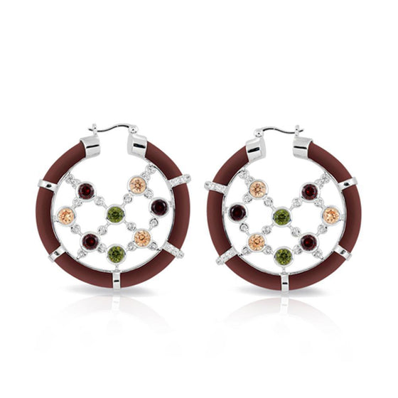 Belle Etoile Lattice Earrings Classic Fine Solid Sterling Silver