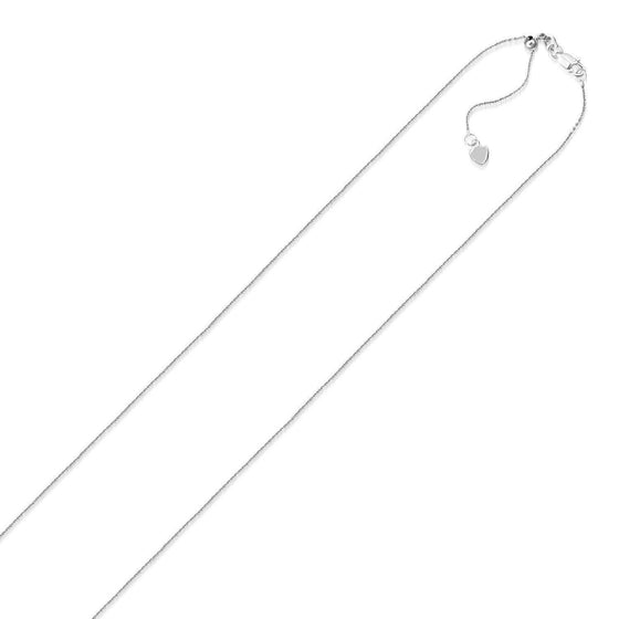 10k White Gold Adjustable Cable Chain 0.9mm - Diamond Designs