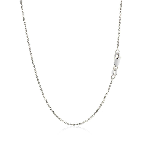 10k White Gold Cable Chain 1.1mm - Diamond Designs