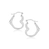 10k White Gold Heart Hoop Earrings - Diamond Designs