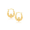 10k Yellow Gold Claddagh Hoop Earrings - Diamond Designs
