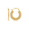 10k Yellow Gold Greek Key Small Hoop Earrings - Diamond Designs