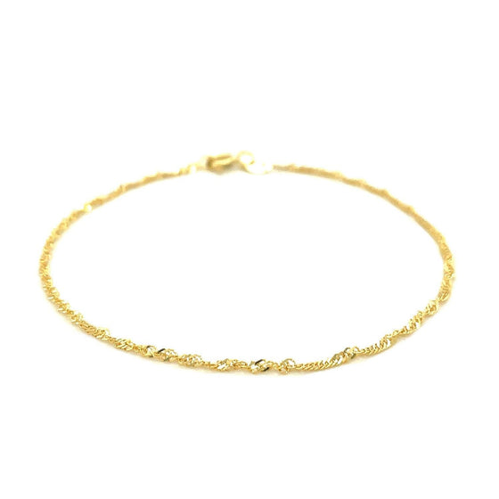 10k Yellow Gold Singapore Anklet 1.5mm - Diamond Designs