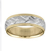 Artcarved WV5572 14K White & Yellow 7MM Classic Men's  Gold Wedding Band Size 10 - Diamond Designs