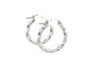 Sterling Silver Polished Twist Design Hoop Earrings